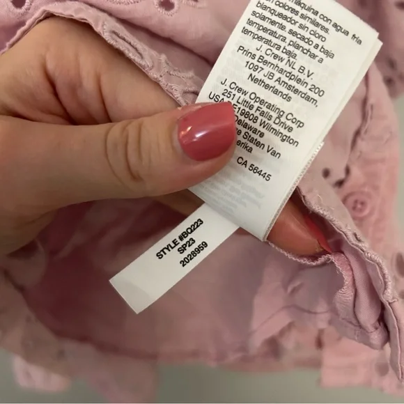 J. Crew Spring Garden Eyelet Blouse Pink Purple - Picture 6 of 8